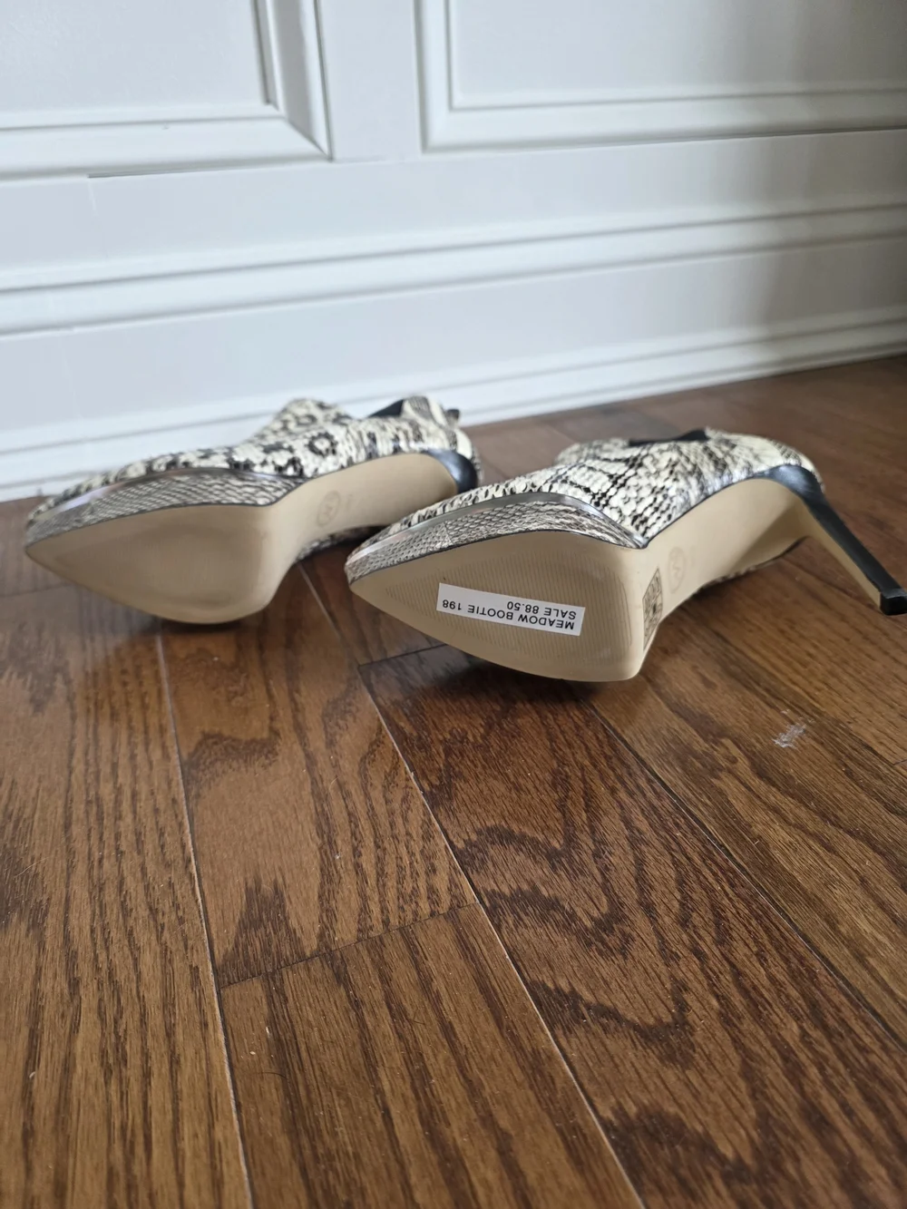 Michael Kors Collection Snake-Print Stiletto Ankle Boots - Black & Cream - Picture 4 of 6